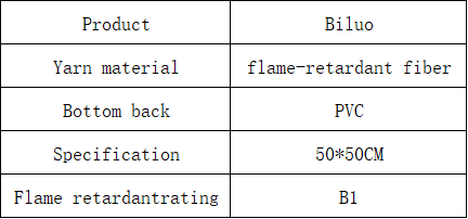 BILUO carpet tile specification diagram with dimensions
