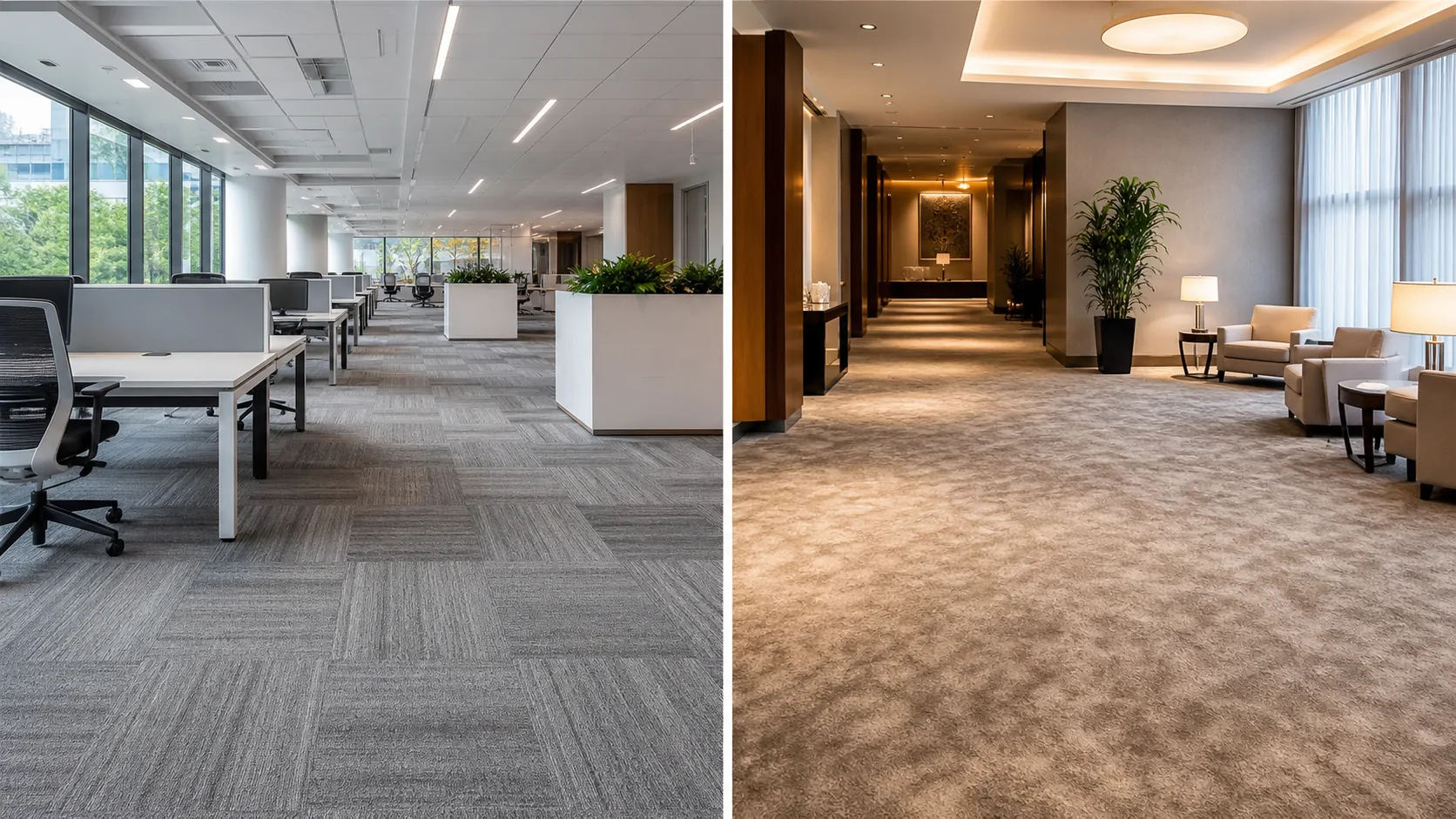 Carpet tiles vs broadloom carpet for commercial projects