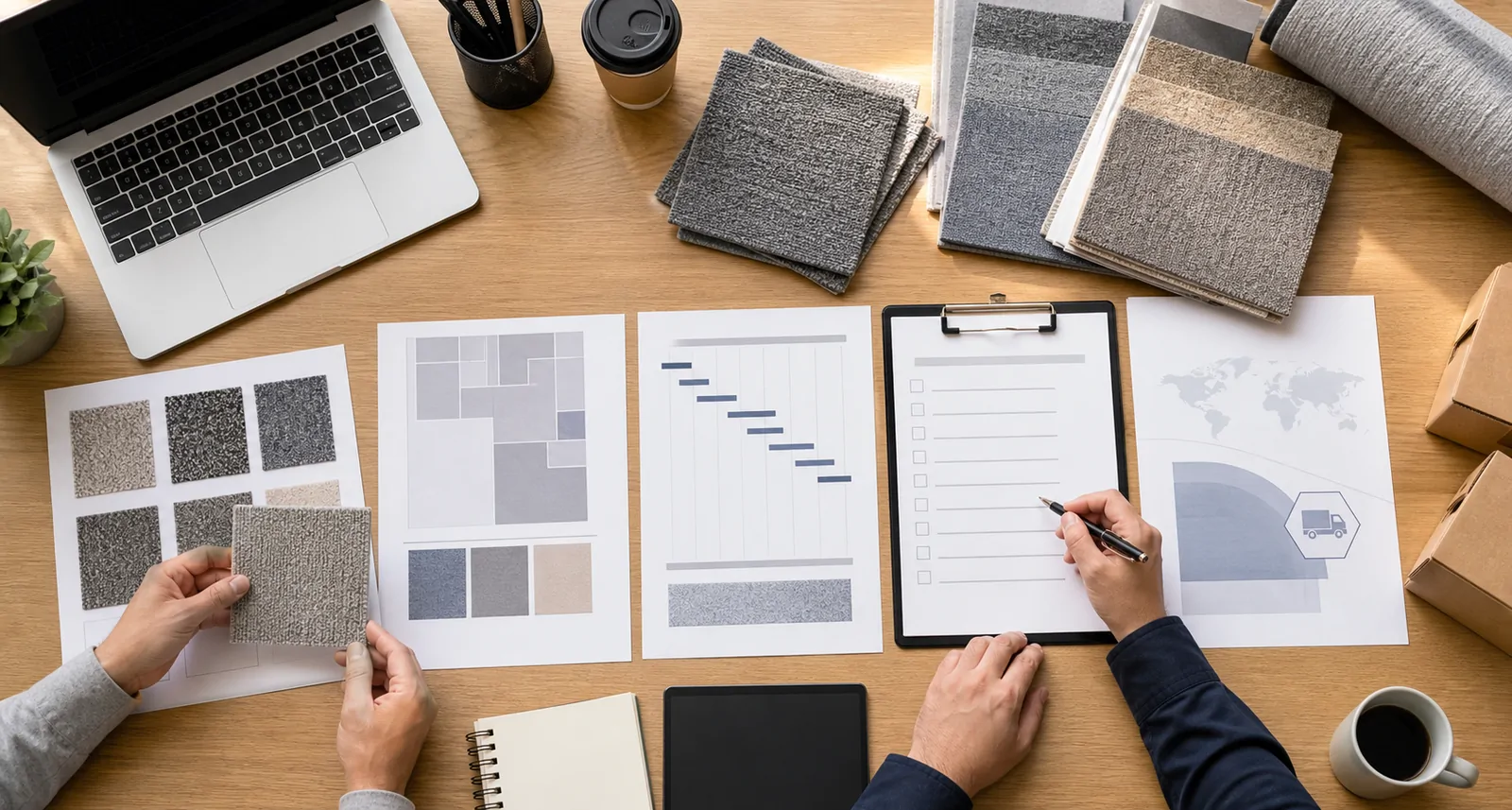Commercial carpet sample approval production and shipping timeline