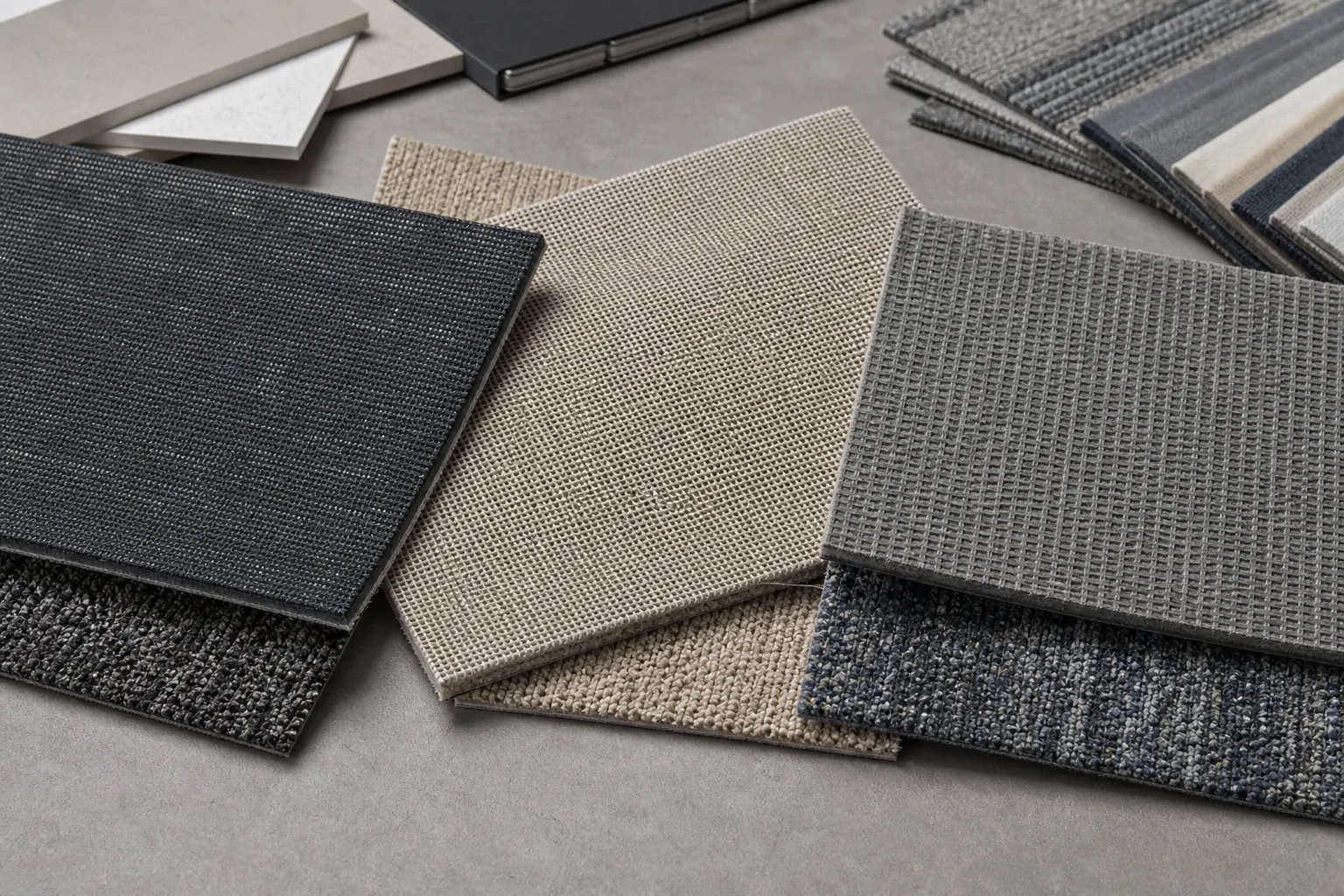 PVC bitumen and cushion backed commercial carpet tiles compared