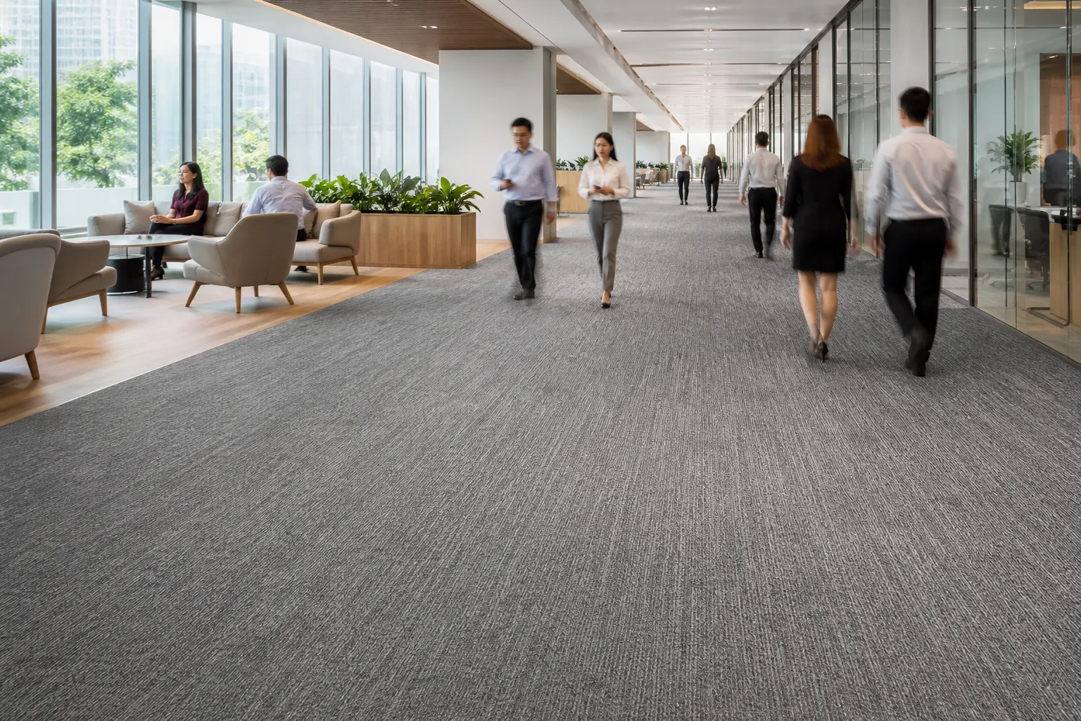 Commercial carpet for high traffic commercial areas