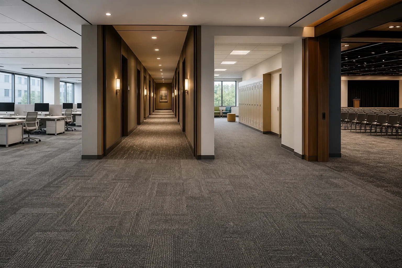Commercial carpet tiles used in offices hotels education and public buildings