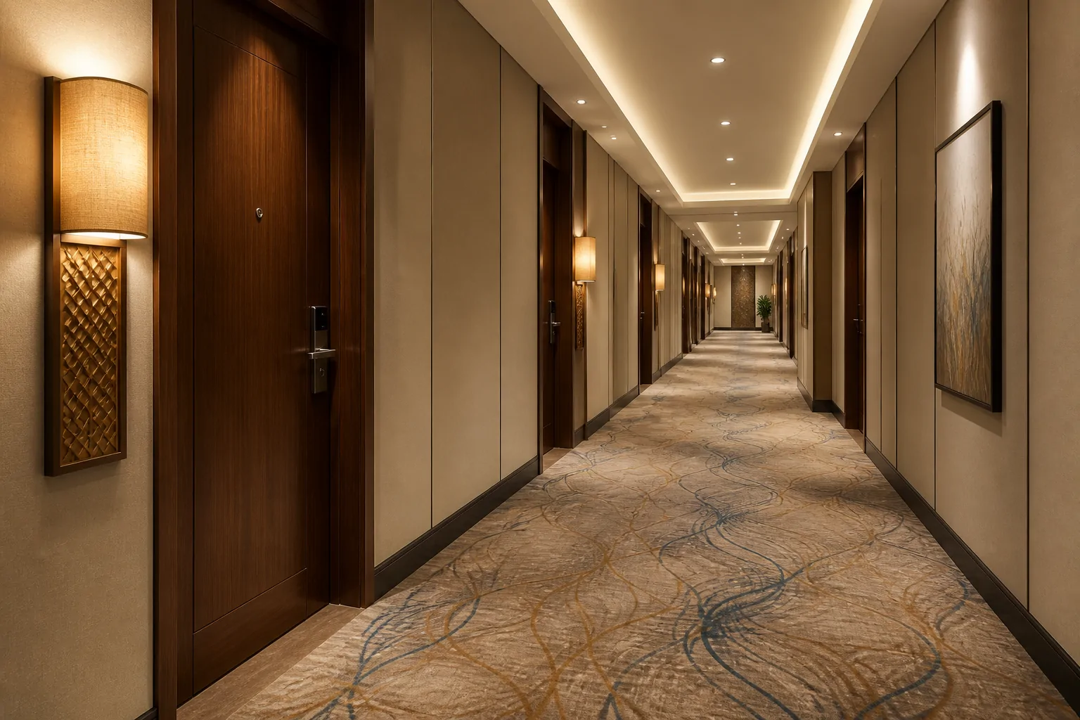 Hotel corridor carpet for high traffic hospitality projects