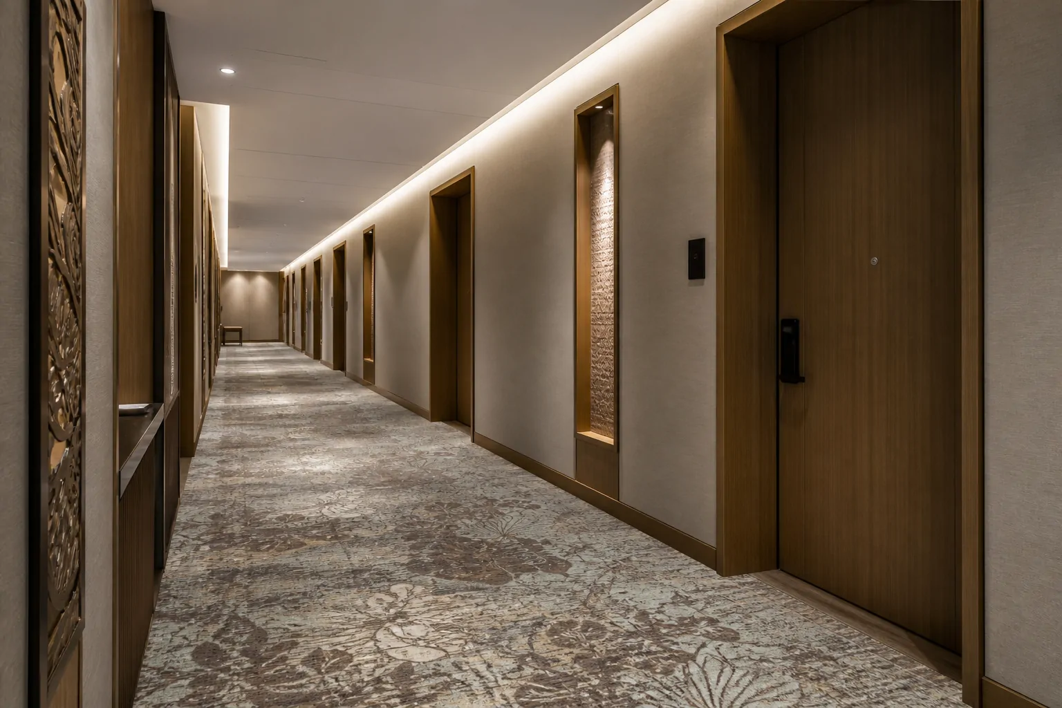 High traffic hotel corridor carpet for hospitality projects